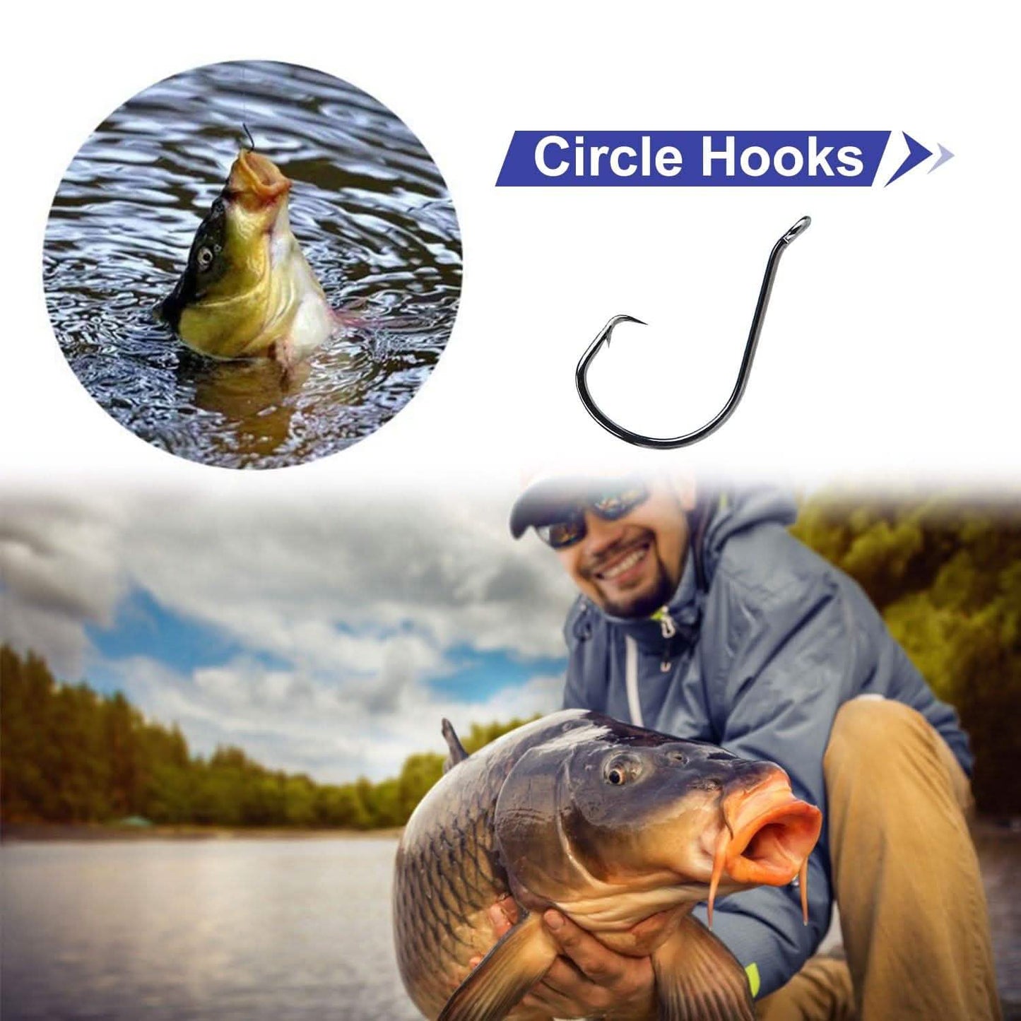 160-Piece: Offset Fishing Hooks Kit DailySale