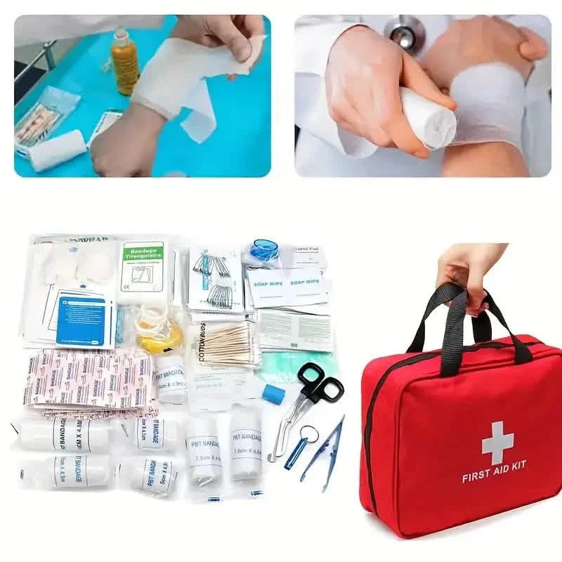 160-Piece Set: Portable Multi-Purpose First Aid Kit - Essential Emergency Supplies DailySale