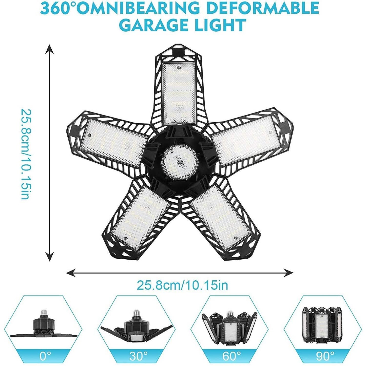 16000LM Garage Light with 6 LED Garage Ceiling Lights Panels DailySale