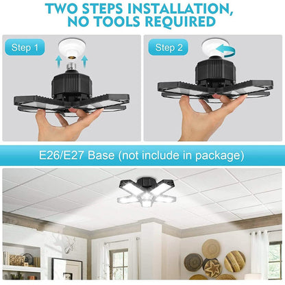 16000LM Garage Light with 6 LED Garage Ceiling Lights Panels DailySale