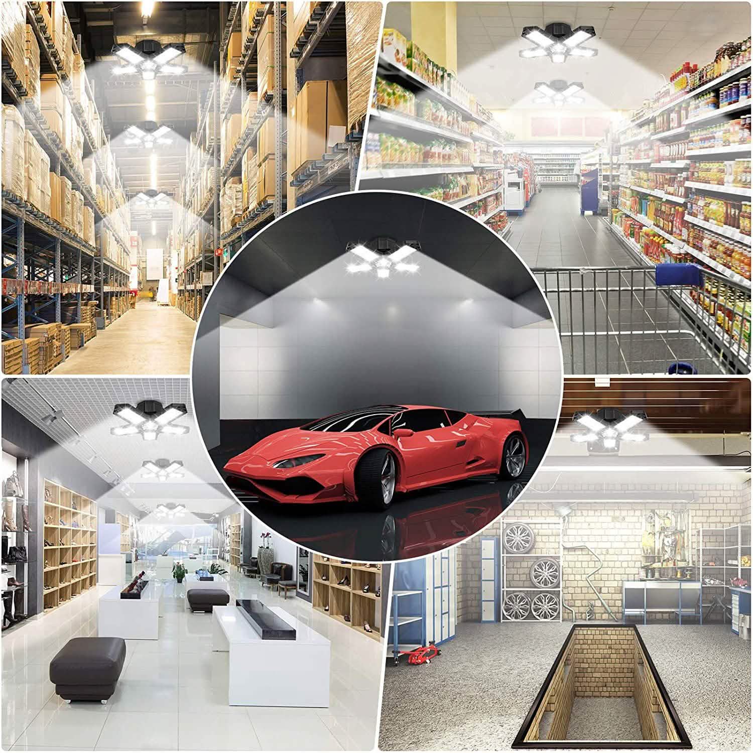 16000LM Garage Light with 6 LED Garage Ceiling Lights Panels DailySale