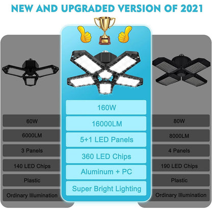 16000LM Garage Light with 6 LED Garage Ceiling Lights Panels DailySale