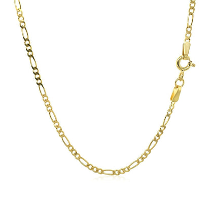 14k Yellow Gold Solid Figaro Chain 1.9mm Bids.com