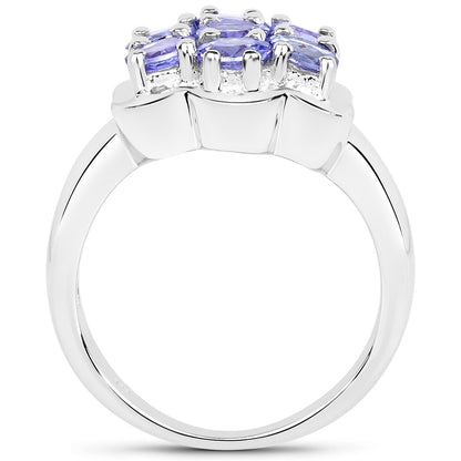 1.19 Carat Genuine Tanzanite .925 Sterling Silver Ring Bids.com