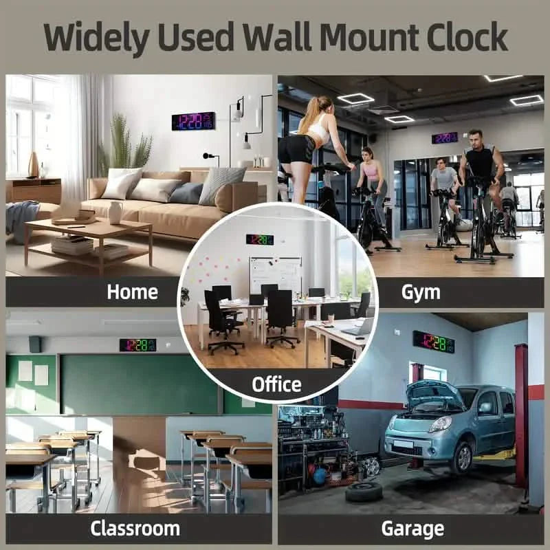 16.2" Large Display Digital Coloring Changing Wall Clock with Built-in Night Light DailySale