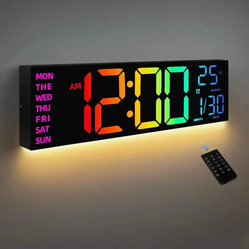 16.2" Large Display Digital Coloring Changing Wall Clock with Built-in Night Light DailySale