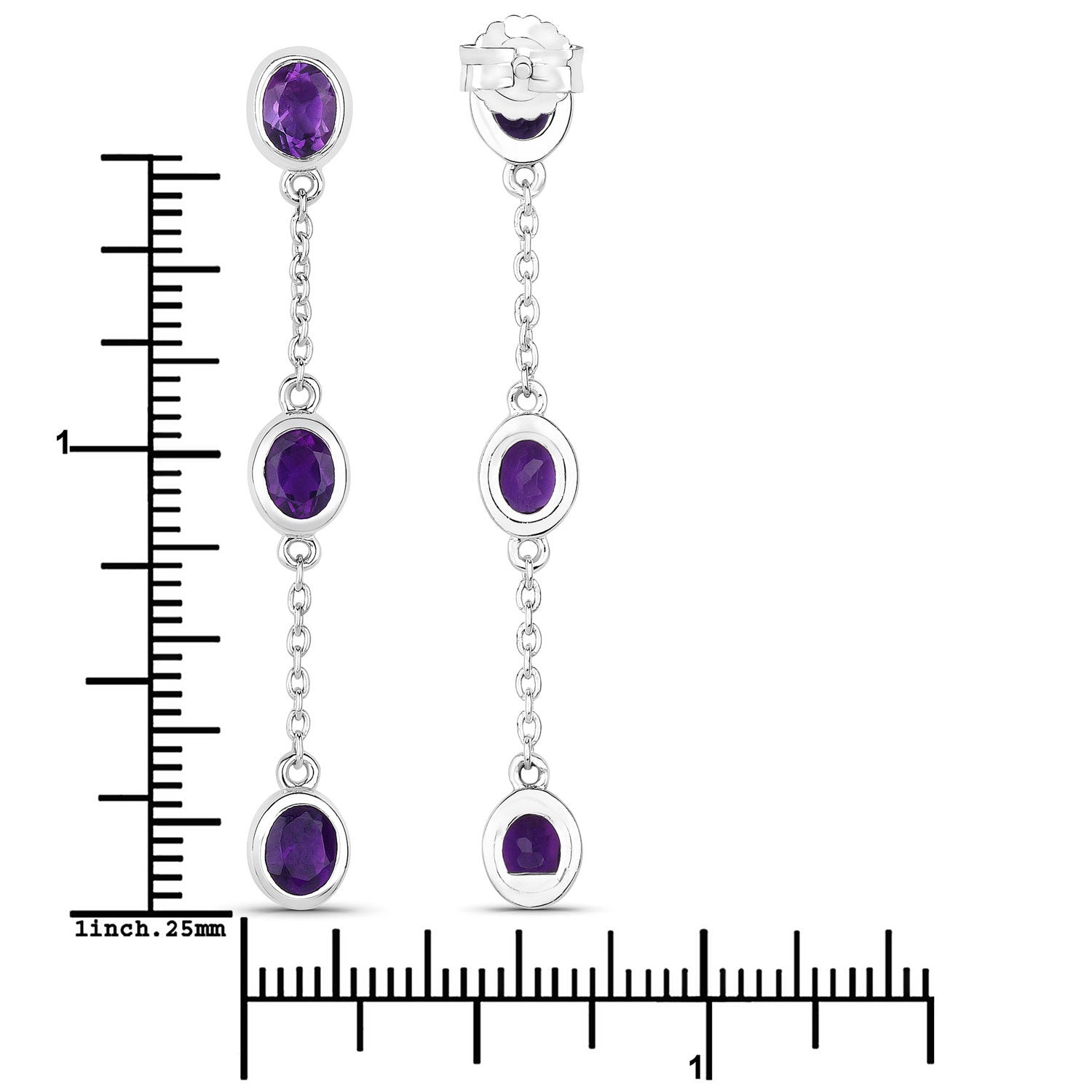 2.04 Carat Genuine Amethyst .925 Sterling Silver Earrings Bids.com