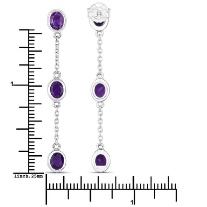 2.04 Carat Genuine Amethyst .925 Sterling Silver Earrings Bids.com