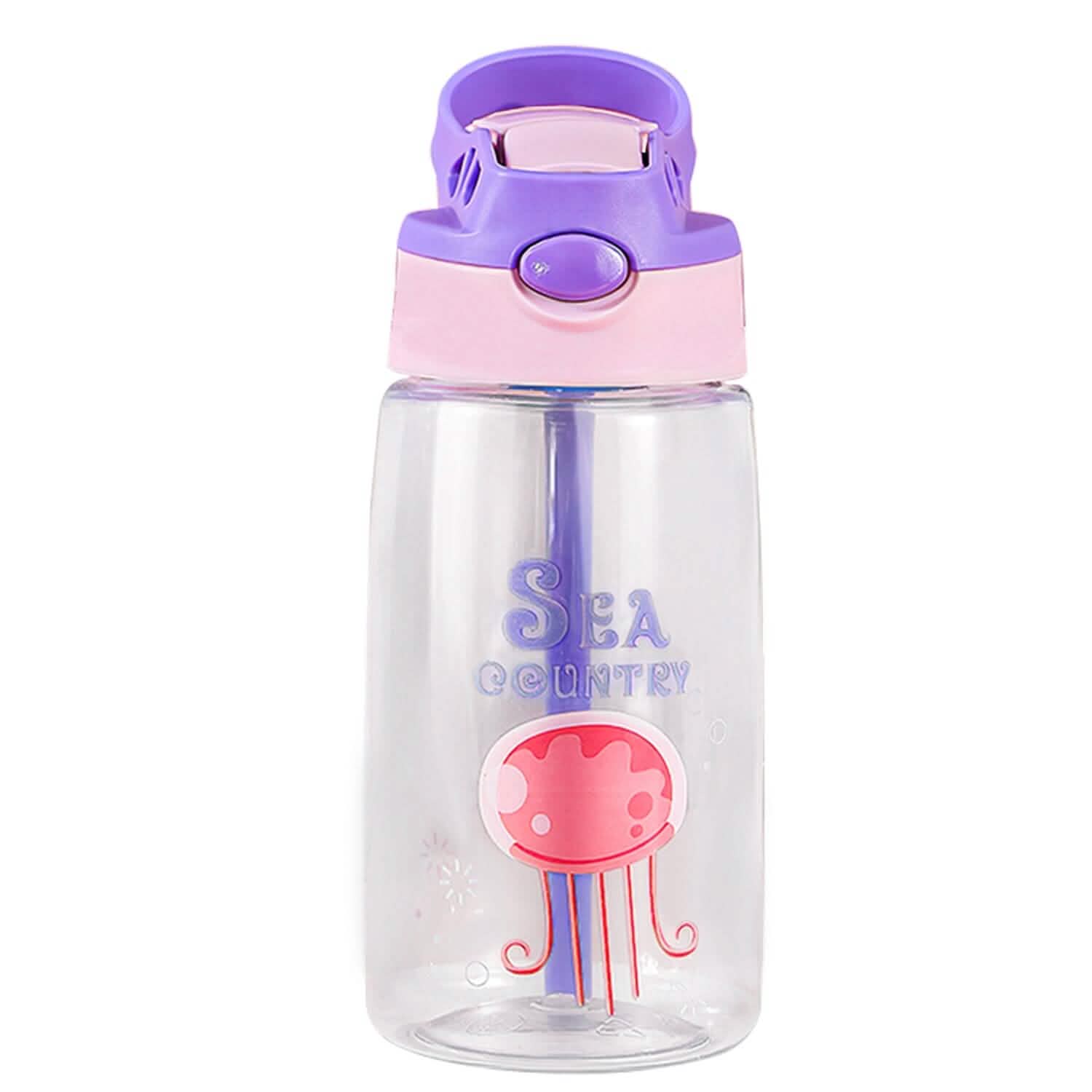 16.2oz Leak-proof Kids Water Bottle with Straw Push Button DailySale