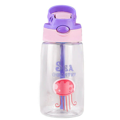 16.2oz Leak-proof Kids Water Bottle with Straw Push Button DailySale