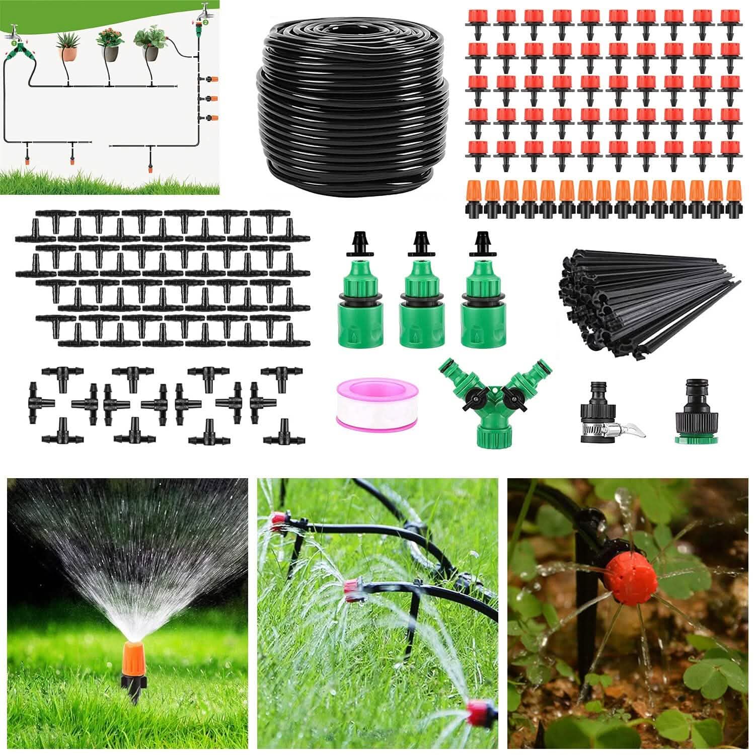 164FT Drip Irrigation Kit Automatic Garden Irrigation System DailySale