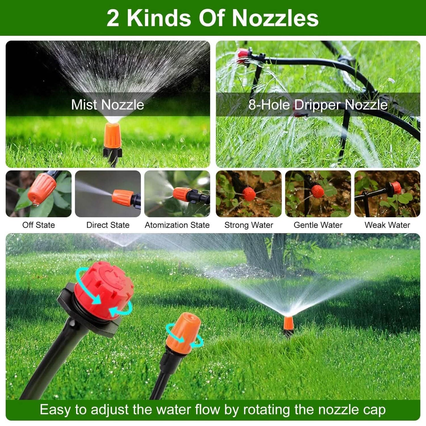 164FT Drip Irrigation Kit Automatic Garden Irrigation System DailySale