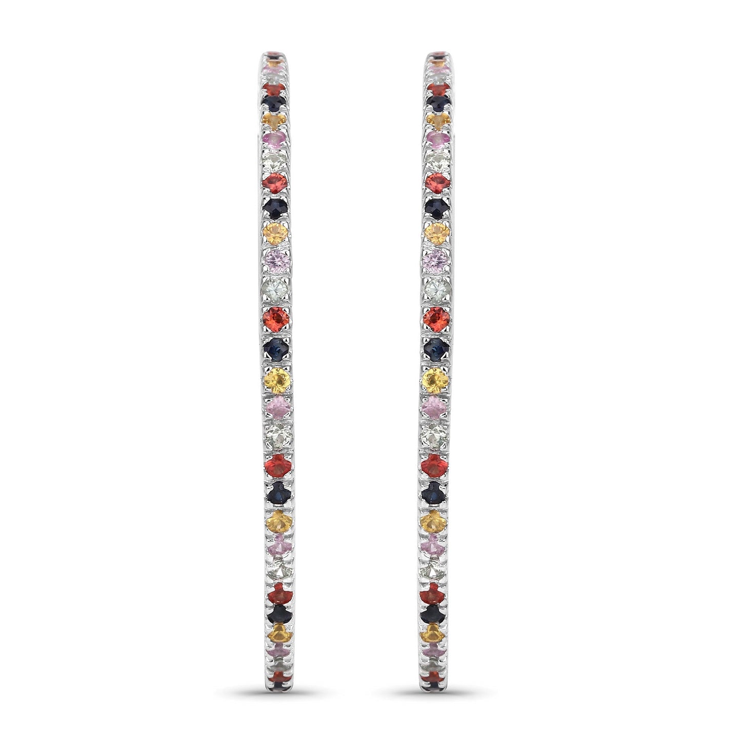 2.24 Carat Genuine Multi Sapphire .925 Sterling Silver Earrings Bids.com
