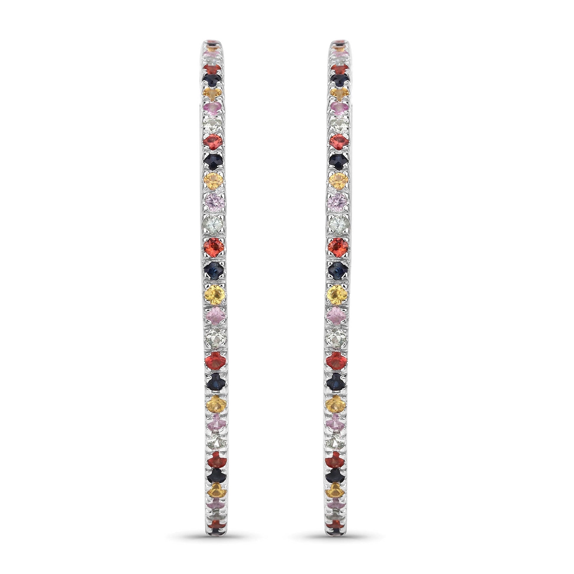 2.24 Carat Genuine Multi Sapphire .925 Sterling Silver Earrings Bids.com