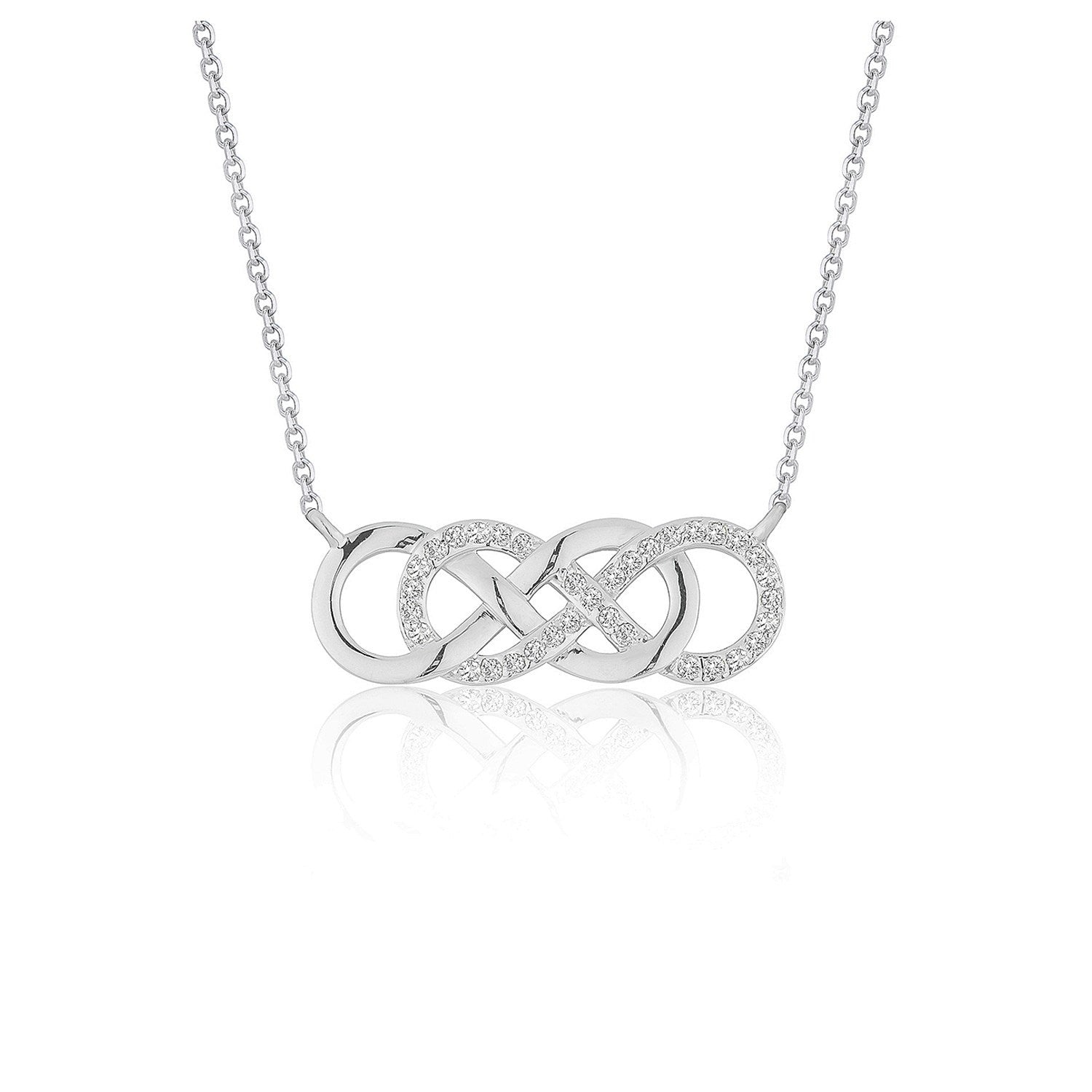 Double Infinity Diamond Pendant in 14k White Gold Bids.com