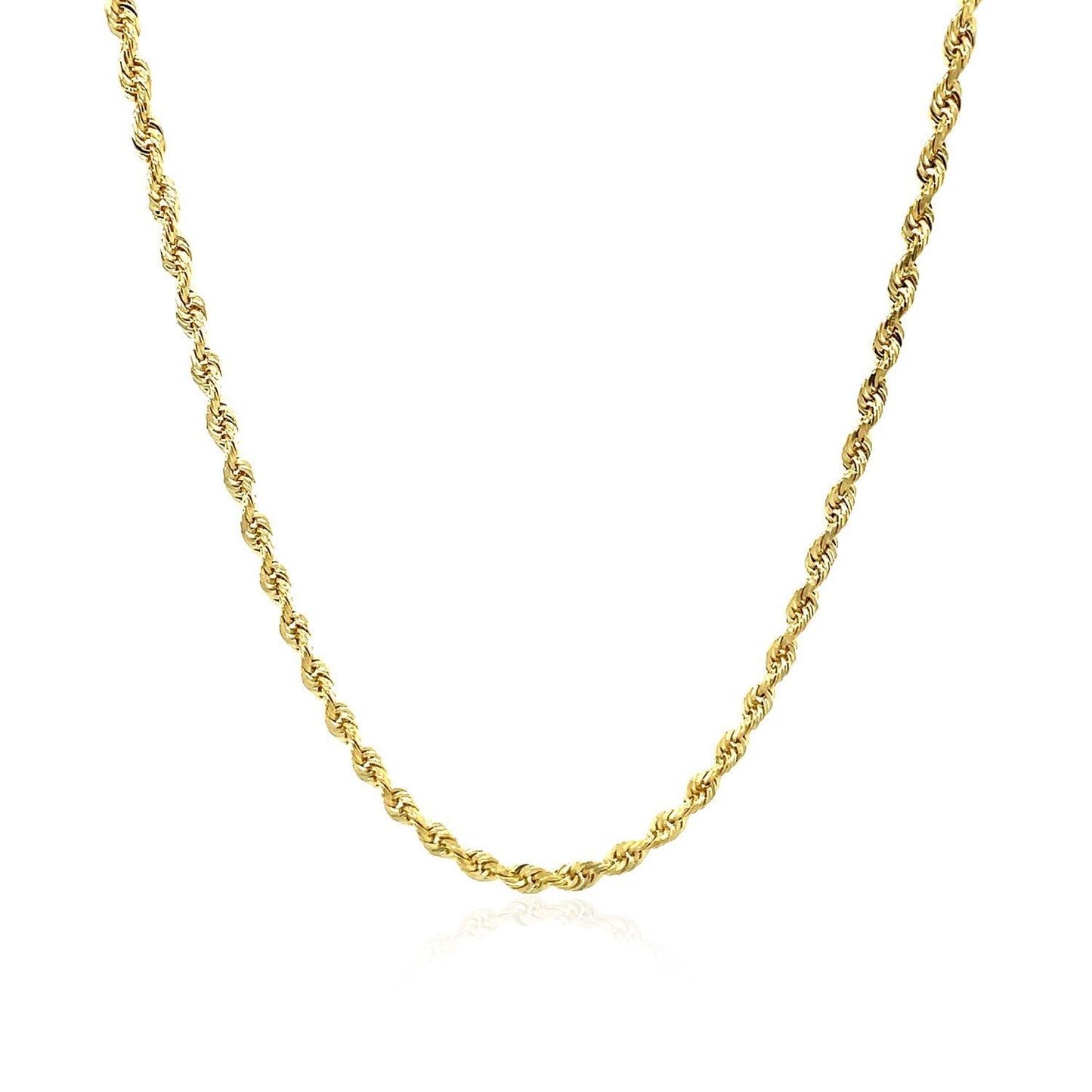 2.5mm 10k Yellow Gold Solid Diamond Cut Rope Chain Bids.com