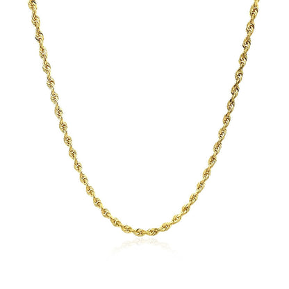 2.5mm 10k Yellow Gold Solid Diamond Cut Rope Chain Bids.com