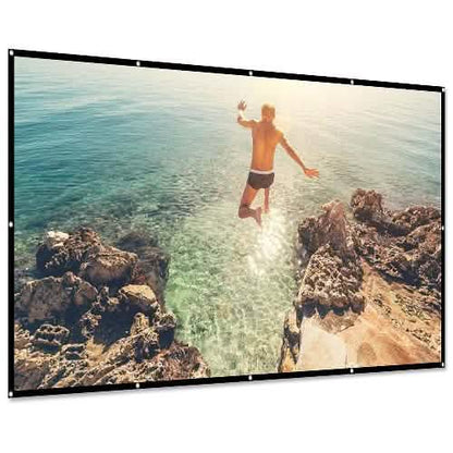 16:9 Foldable Projector Screen Anti-Crease Wall Mounted DailySale