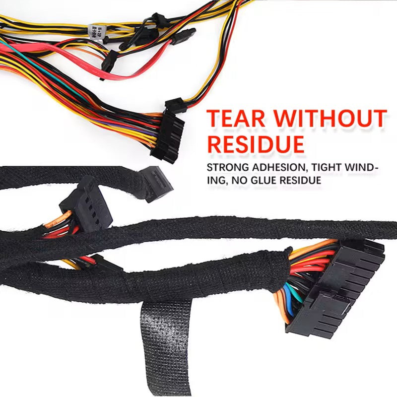 5-Meter Heat-Resistant Electrical Tape – Black Polyester for Car & Cable Management DailySale
