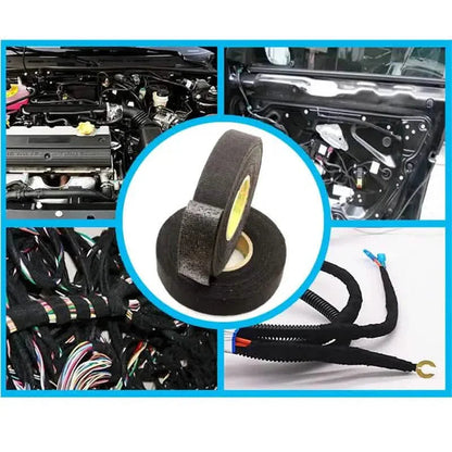 5-Meter Heat-Resistant Electrical Tape – Black Polyester for Car & Cable Management DailySale