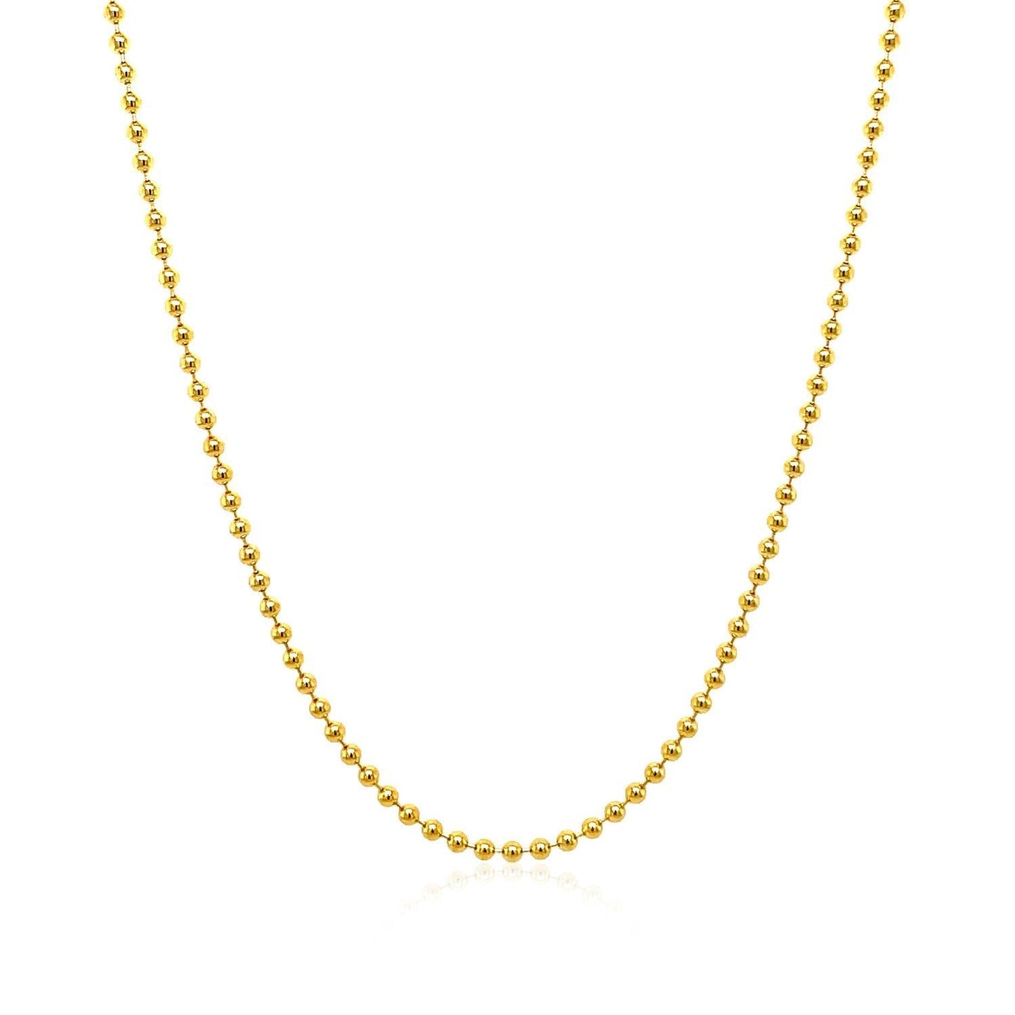 14k Yellow Gold Bead Chain 1.5mm Bids.com