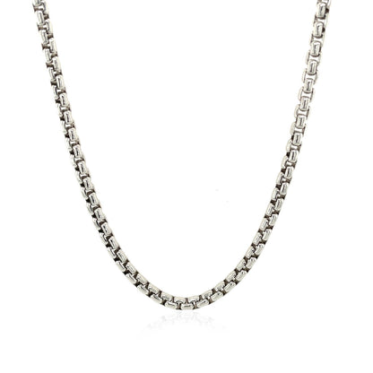 3.0mm Sterling Silver Rhodium Plated Round Box Chain Bids.com