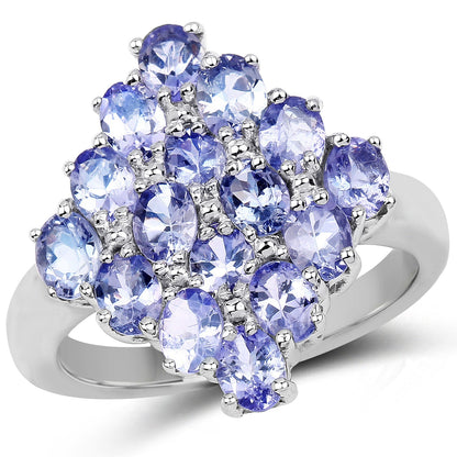 2.72 Carat Genuine Tanzanite .925 Sterling Silver Ring Bids.com