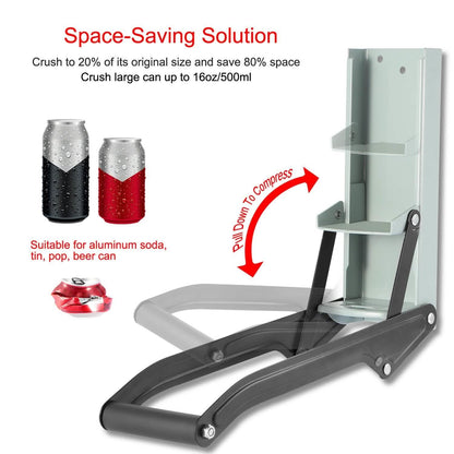 16oz Can Crusher Heavy Duty Metal with Bottle Opener Wall Mounted DailySale