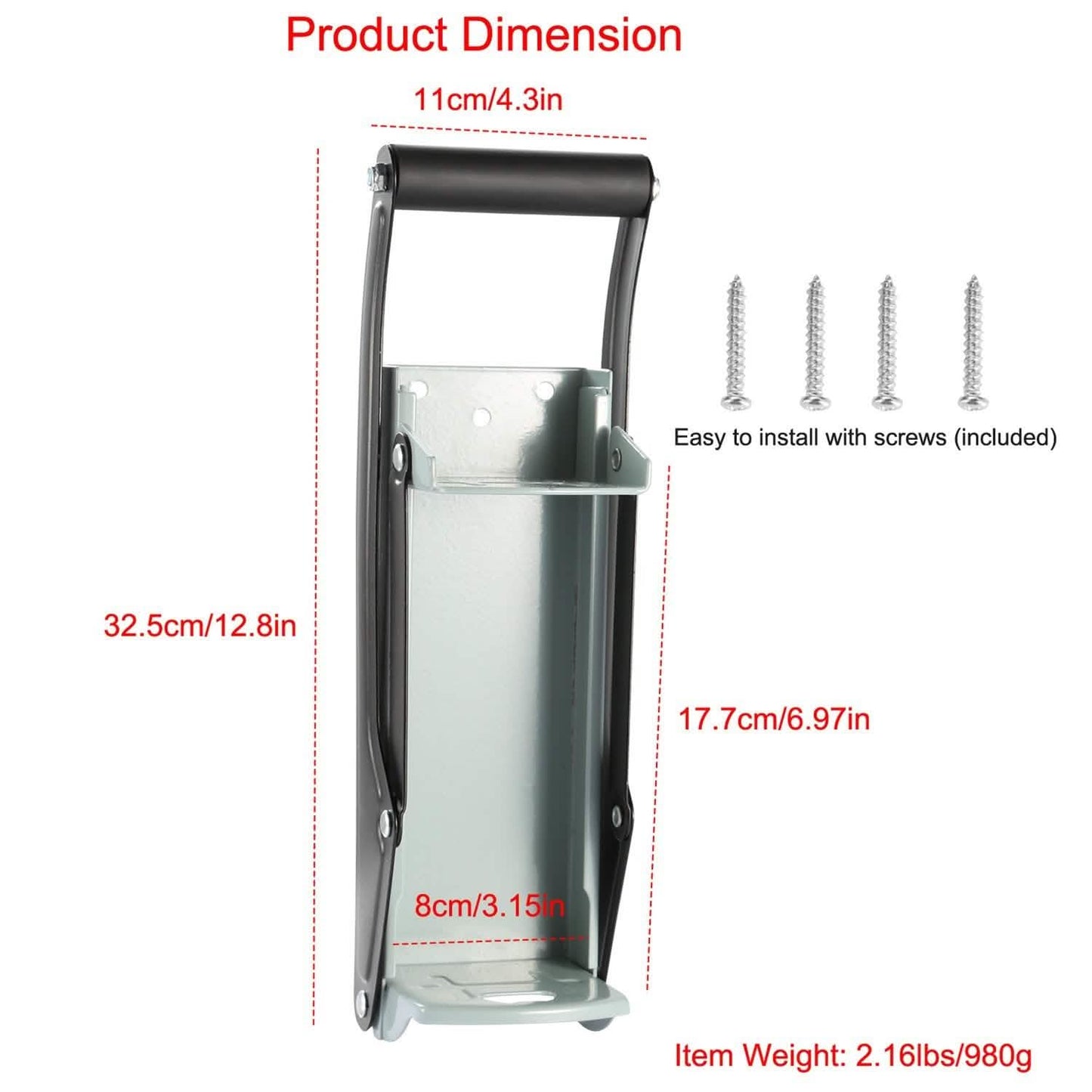 16oz Can Crusher Heavy Duty Metal with Bottle Opener Wall Mounted DailySale