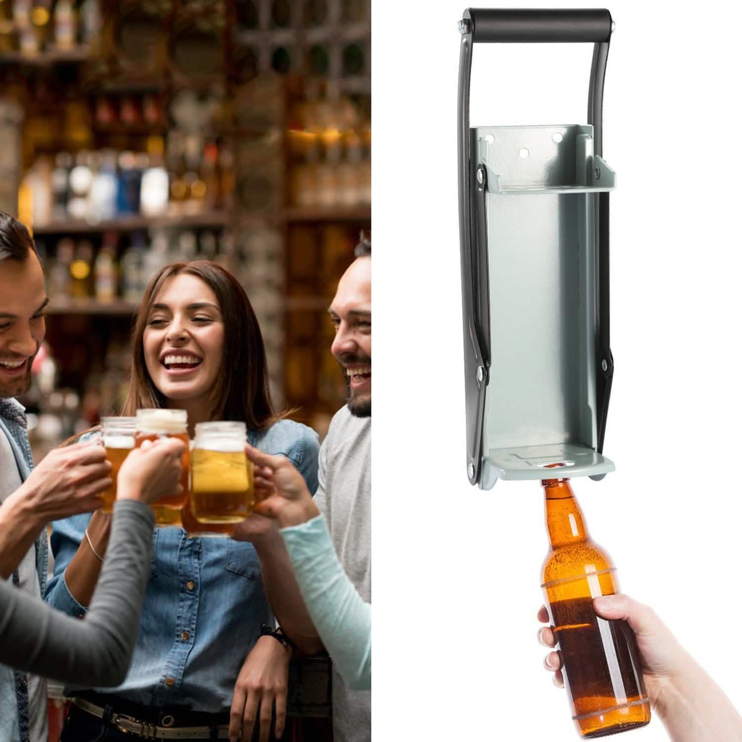16oz Can Crusher Heavy Duty Metal with Bottle Opener Wall Mounted DailySale