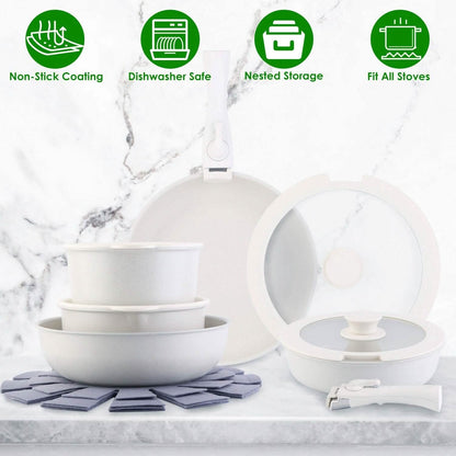 17-Pieces: Nonstick Cookware Set Induction Kitchen Pots and Pans DailySale