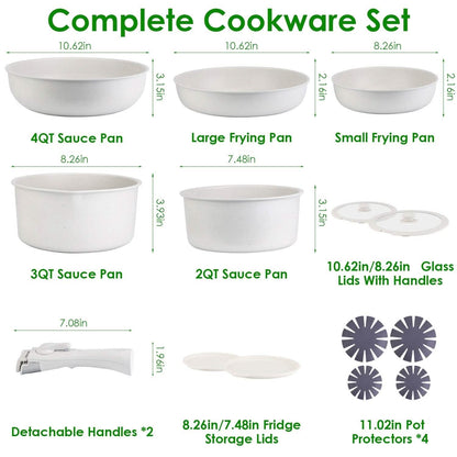 17-Pieces: Nonstick Cookware Set Induction Kitchen Pots and Pans DailySale
