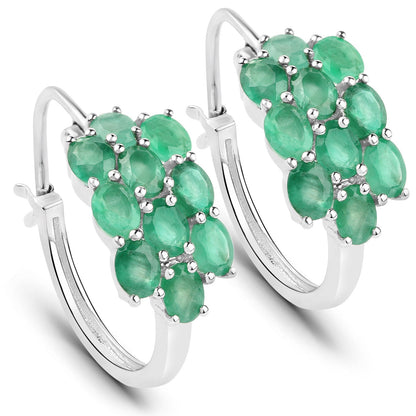 7.80 Carat Genuine Zambian Emerald .925 Sterling Silver 3 Piece Jewelry Set (Ring, Earrings, and Pendant w/ Chain) Bids.com