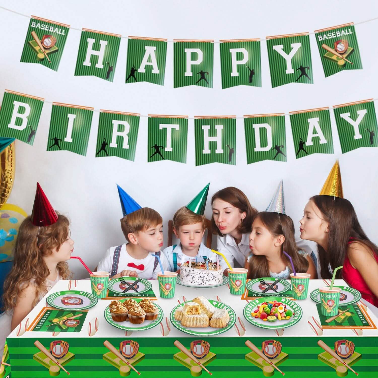 171-Pieces: Baseball Birthday Party Disposable Dinnerware Set DailySale