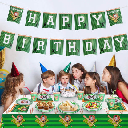 171-Pieces: Baseball Birthday Party Disposable Dinnerware Set DailySale