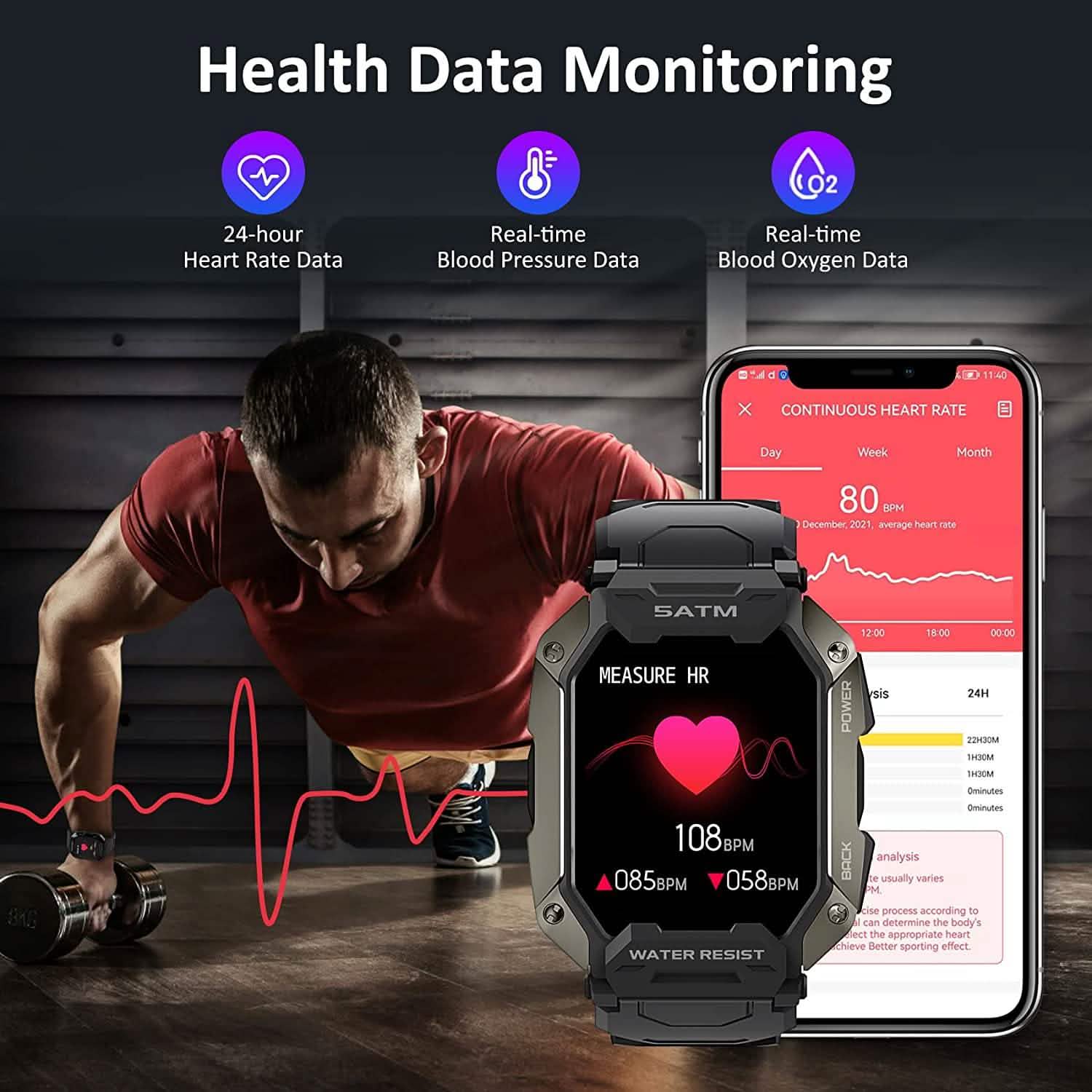 1.71" Tactical Military Sports Smart Watch DailySale