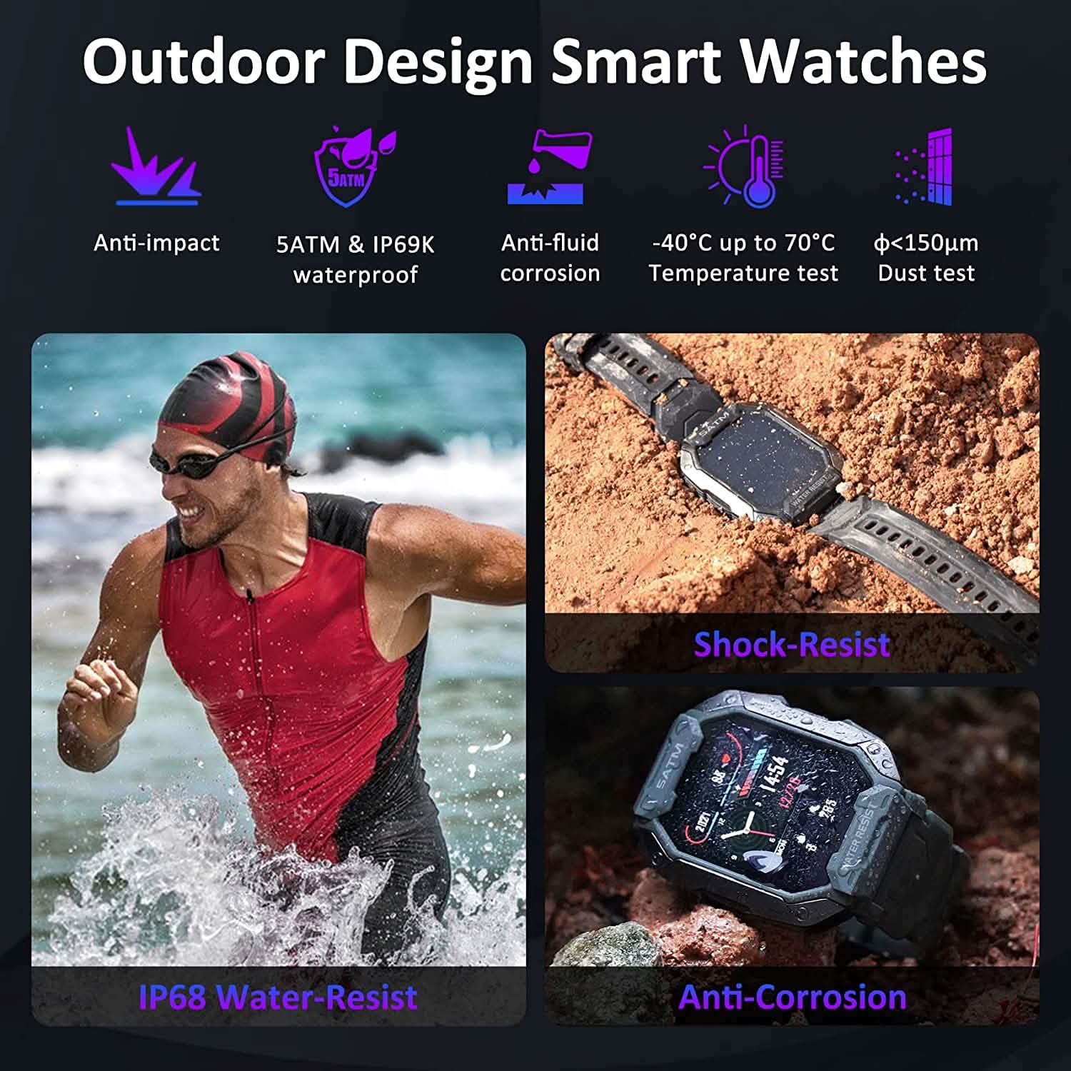 1.71" Tactical Military Sports Smart Watch DailySale