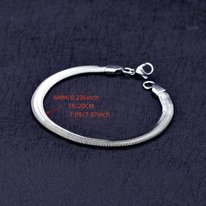 6mm Stainless Steel Snake Chain Bracelet – Unisex DailySale
