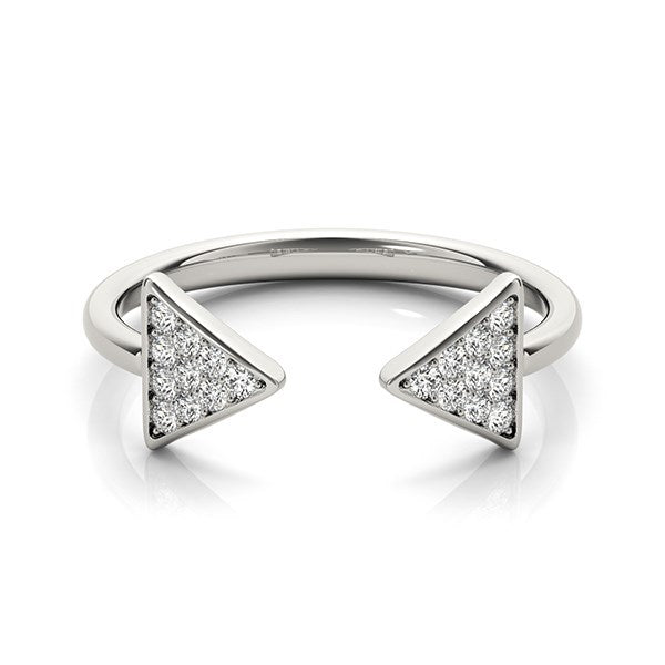 14k White Gold Diamond Arrowhead Open Ring (1/5 cttw) Bids.com