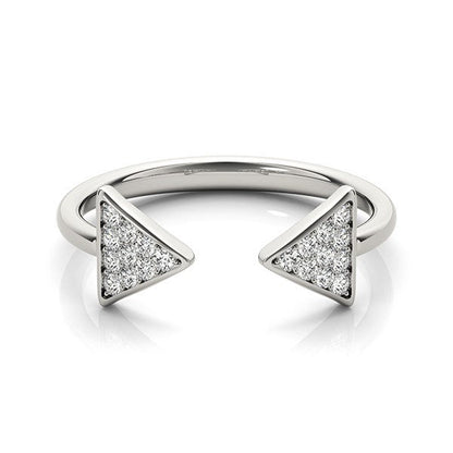 14k White Gold Diamond Arrowhead Open Ring (1/5 cttw) Bids.com