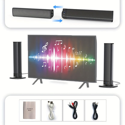 Wireless Soundbar for TV – 2-in-1 Detachable Bluetooth Speaker DailySale