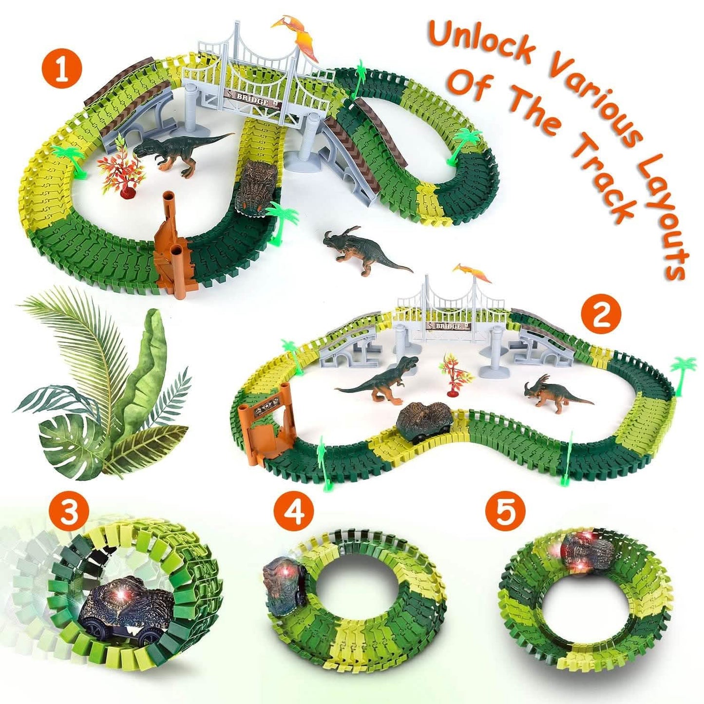 175-Piece: Dinosaur Race Track Set DailySale