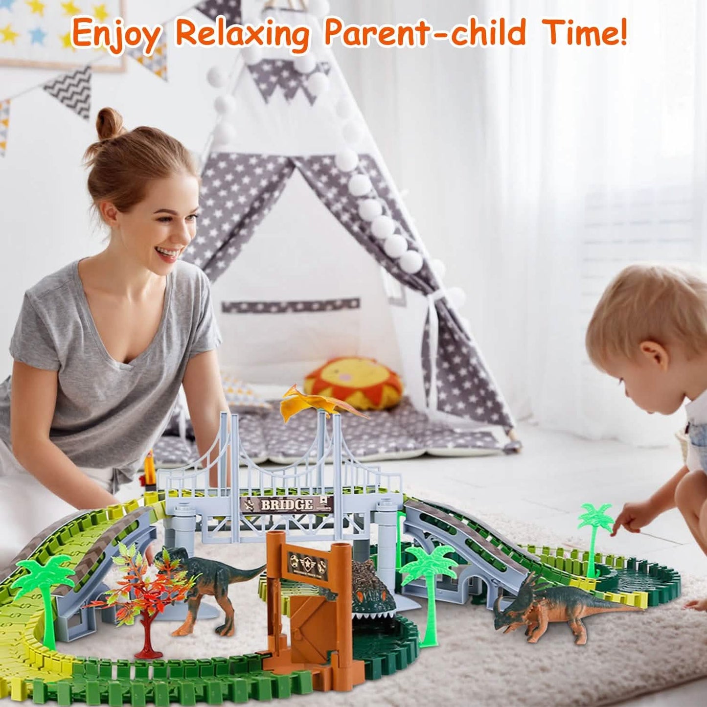 175-Piece: Dinosaur Race Track Set DailySale