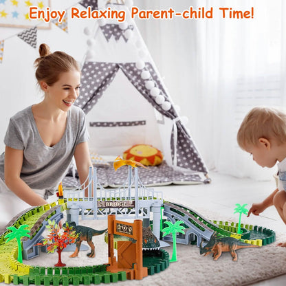 175-Piece: Dinosaur Race Track Set DailySale
