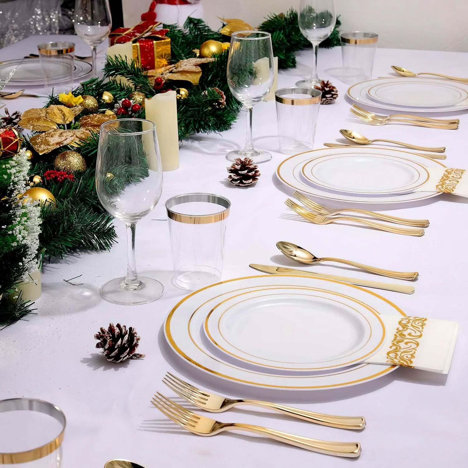 175-Pieces: Disposable Gold Dinnerware Set DailySale