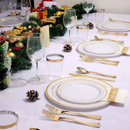 175-Pieces: Disposable Gold Dinnerware Set DailySale