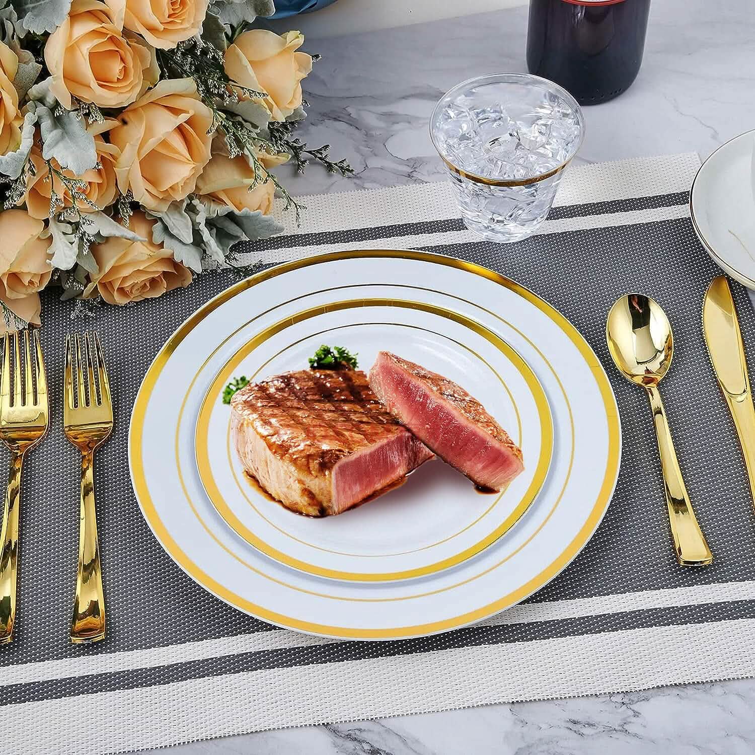 175-Pieces: Disposable Gold Dinnerware Set DailySale