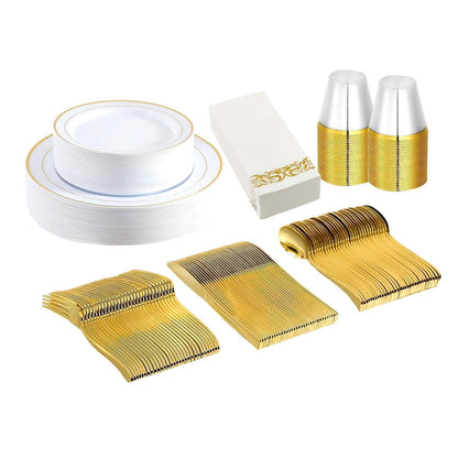 175-Pieces: Disposable Gold Dinnerware Set DailySale