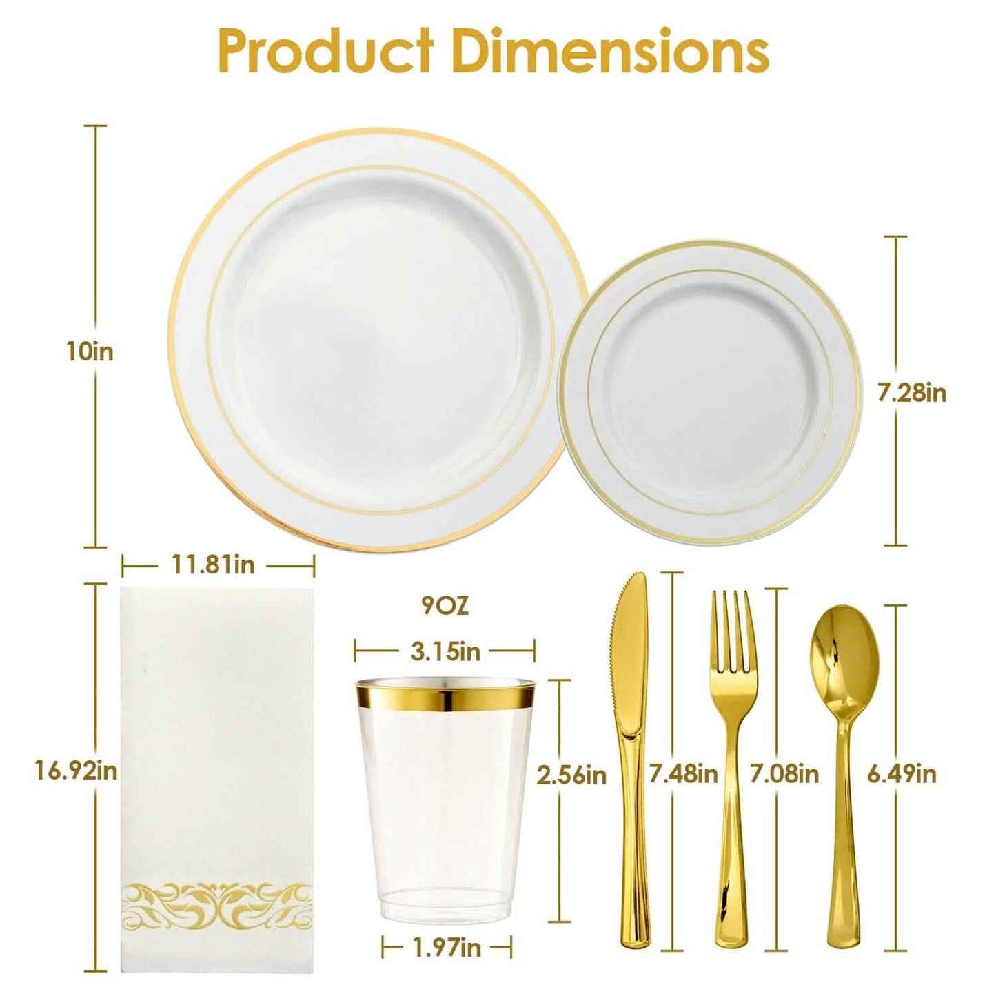175-Pieces: Disposable Gold Dinnerware Set DailySale