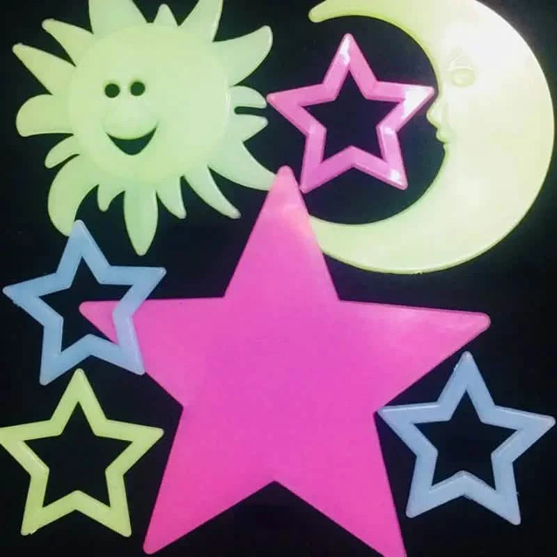 175-Pieces: Reusable Glow-in-the-Dark Star Wall Stickers with Shimmery Finish DailySale